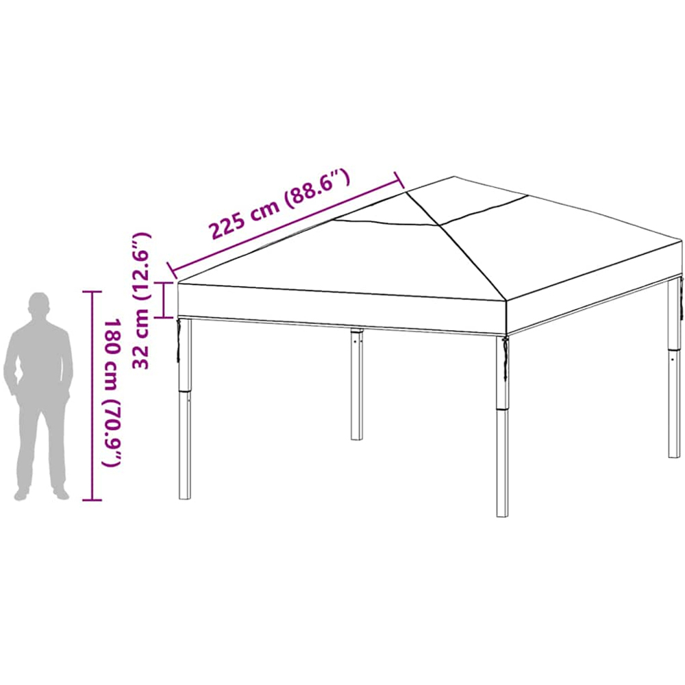 vidaXL 4 x 3m Transparent Double Tier Roof Gazebo Replacement Canopy Image 8