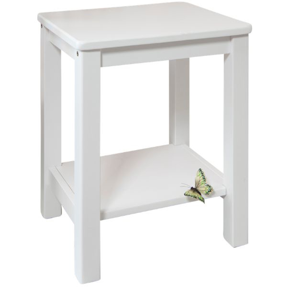 Noa and Nani Sussex Single Shelf White Bedside Table Image 2