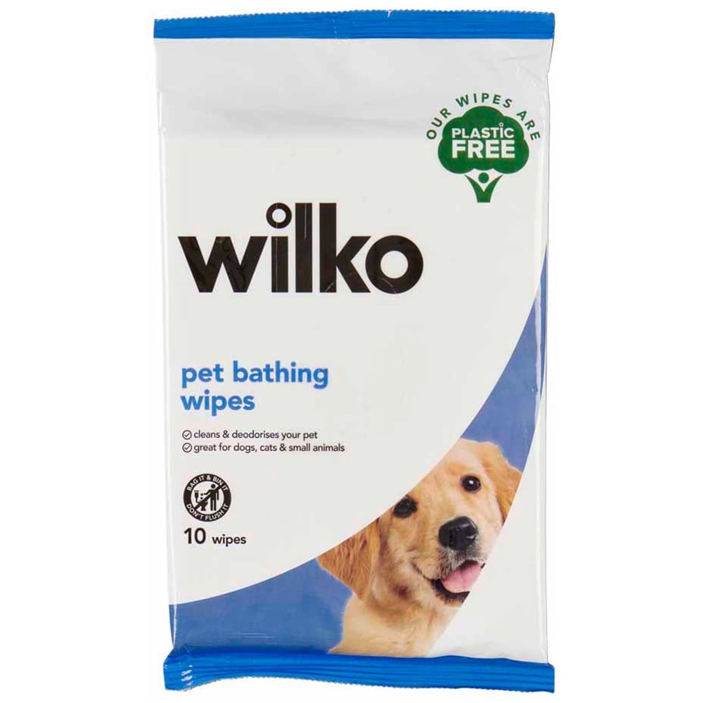 Wilko Plastic Free Pet Bathing Wipes 10pk Image 1