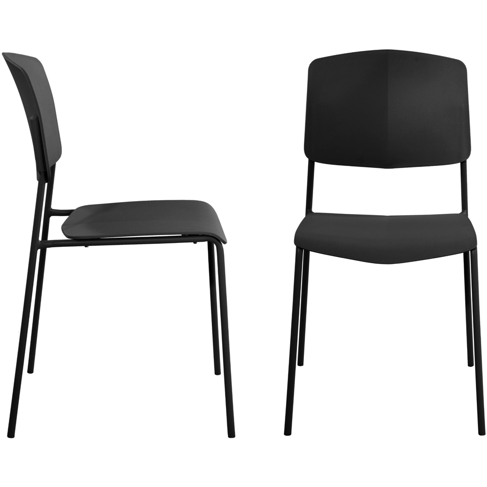 Core Products Aspen Academy 4 Seater Plastic Square Dining Set White and Black Image 3