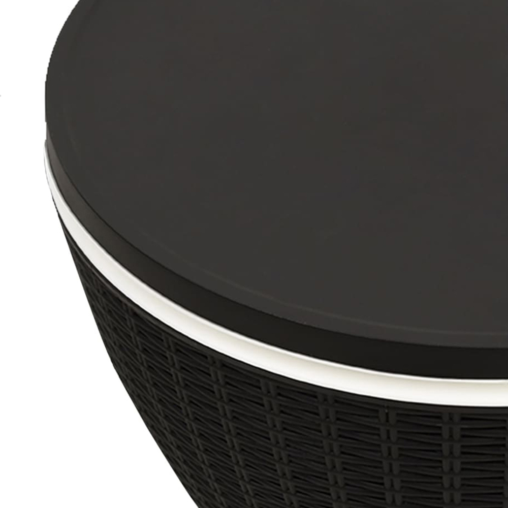 vidaXL Black Rattan Ice Cooler Table Image 3