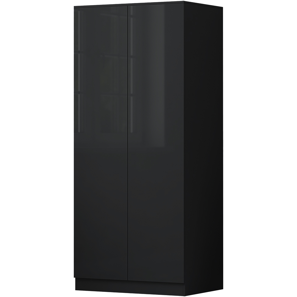 FWStyle Stora 2 Door Black Gloss Wardrobe Image 2