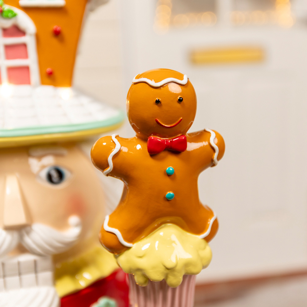 The Christmas Centre Red and Blue Gingerbread LED Lights Nutcracker 4ft Image 4