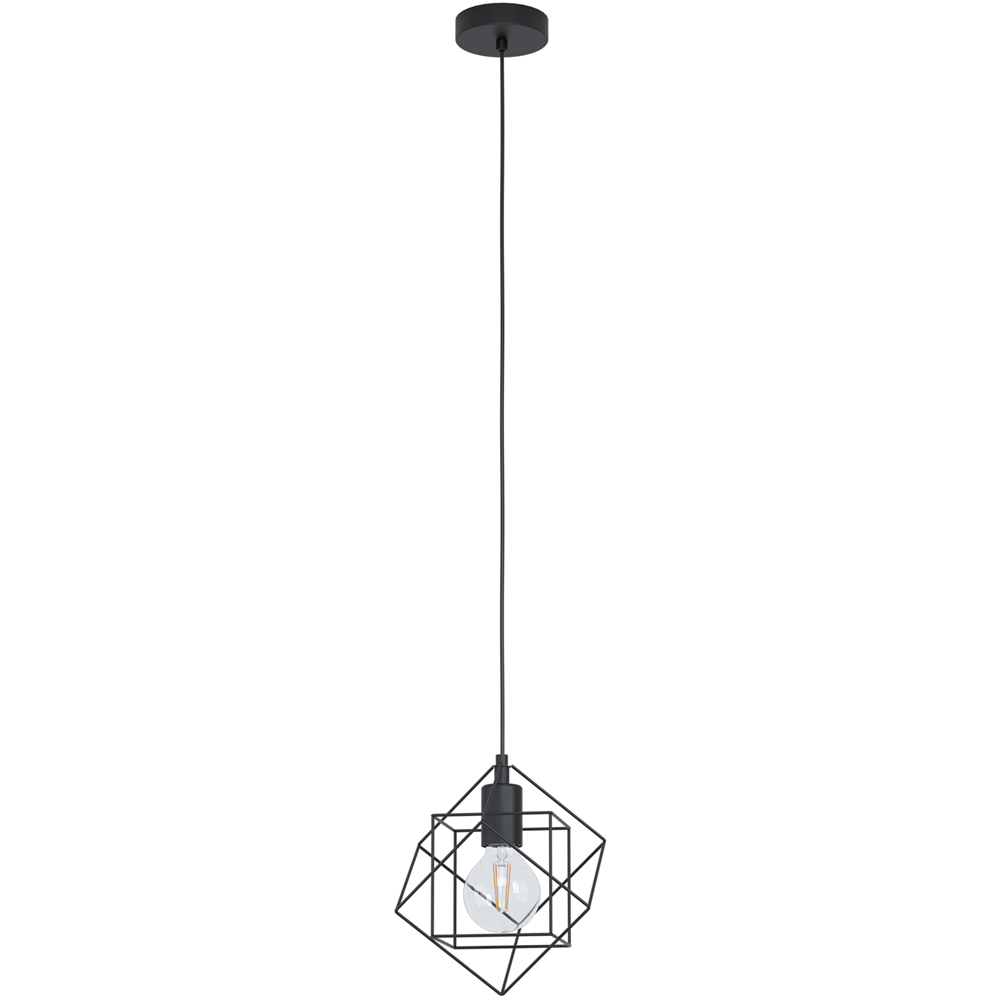 EGLO Straiton Black Steel Geometric Pendant Lampshade Image 1