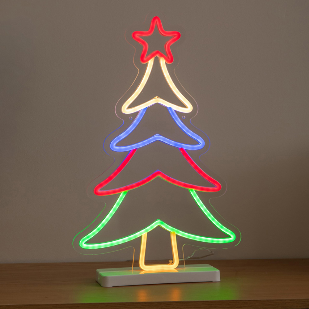 Samuel Alexander 215 Multicoloured LED Neon Flex Christmas Tree Light Decoration 43cm Image