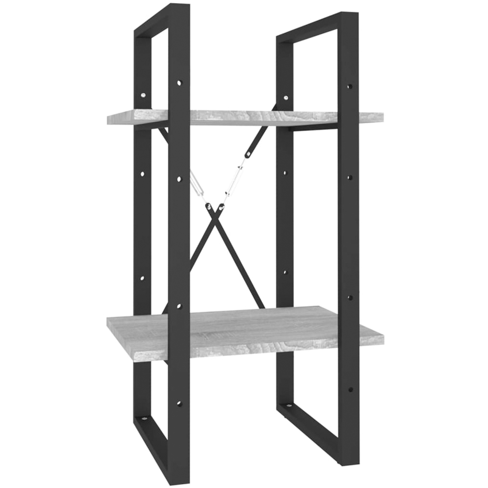 vidaXL 2 Shelf Grey Sonoma Industrial Style Bookcase Image 2