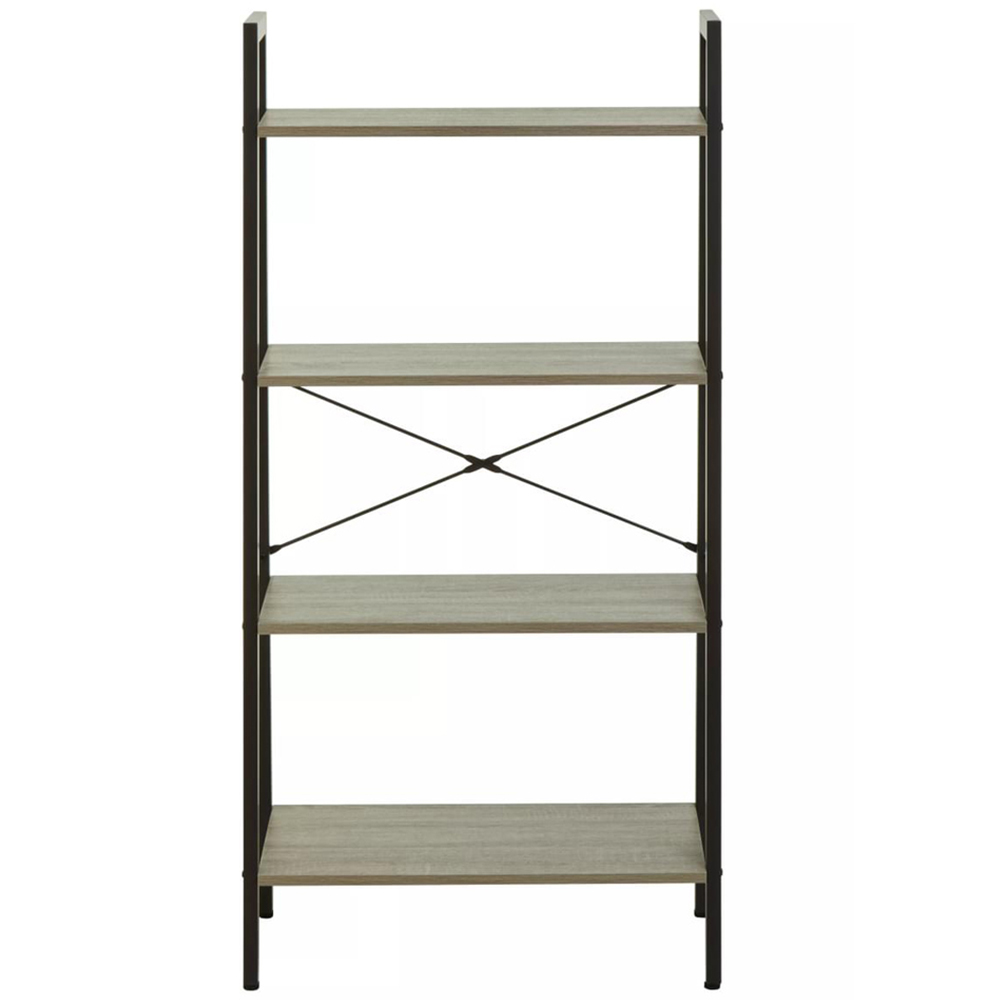 Premier Housewares Bradbury 4 Shelf Grey Oak Veneer Ladder Bookshelf Image 5