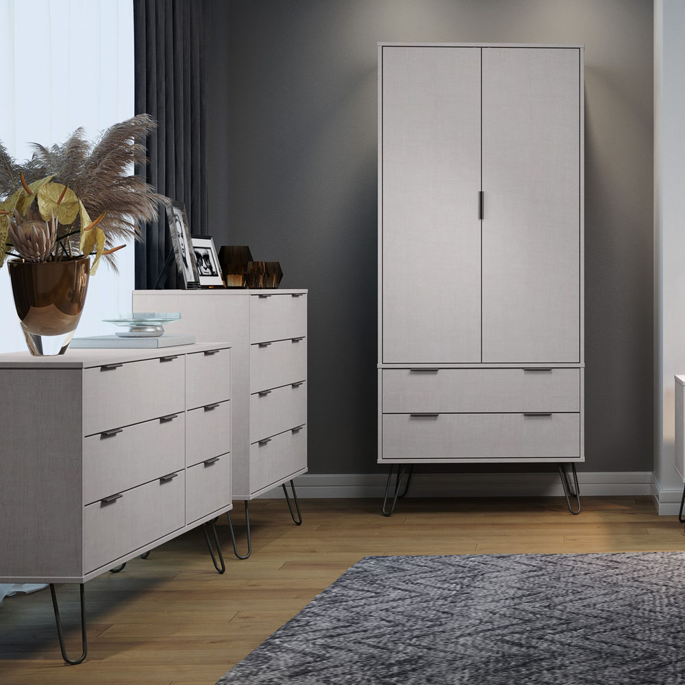 Core Products Augusta 4 Drawer Grey Narrow Chest of Drawers Image 6