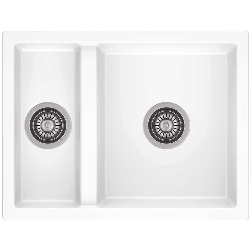 Reginox Toulon 1.5 PW Pure White 1.5 Bowl Granite Sink 460 x 600mm Image 1