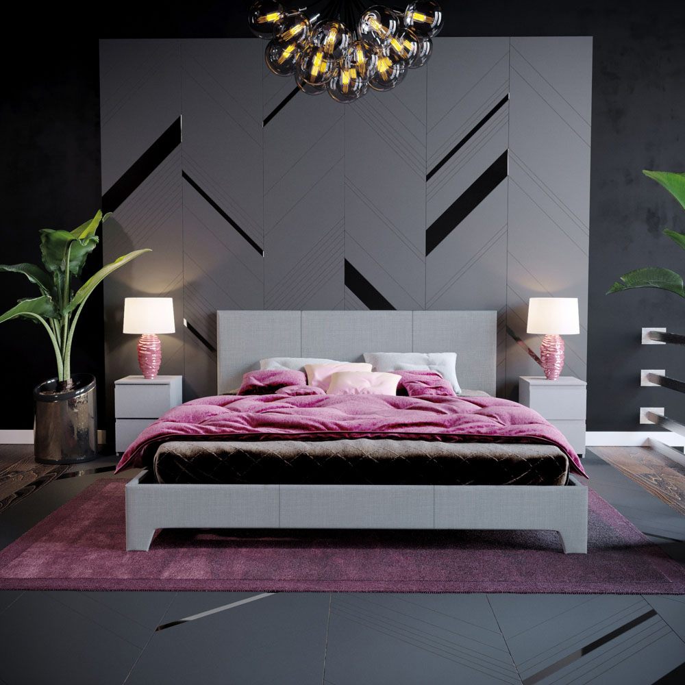 Vida Designs Victoria King Size Light Grey Linen Bed Frame Image 7