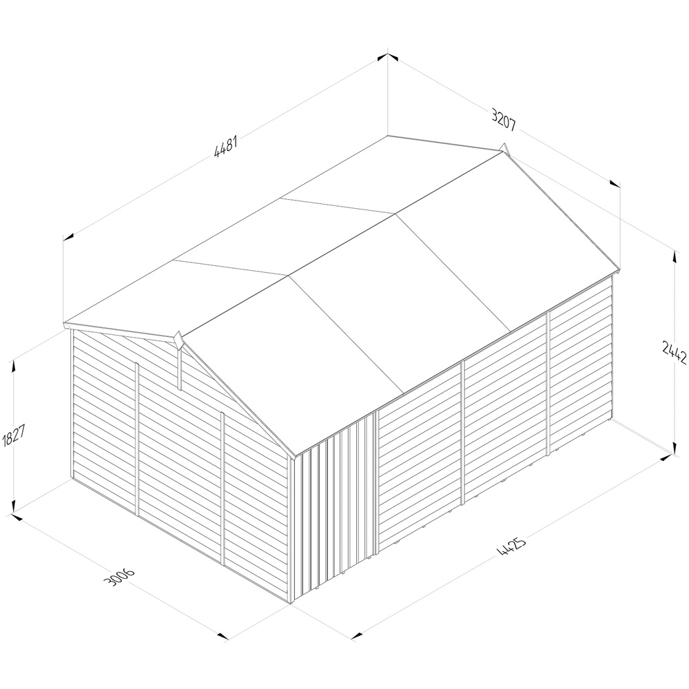 Forest Garden 4LIFE 15 x 10ft Double Door Reverse Apex Shed Image 9