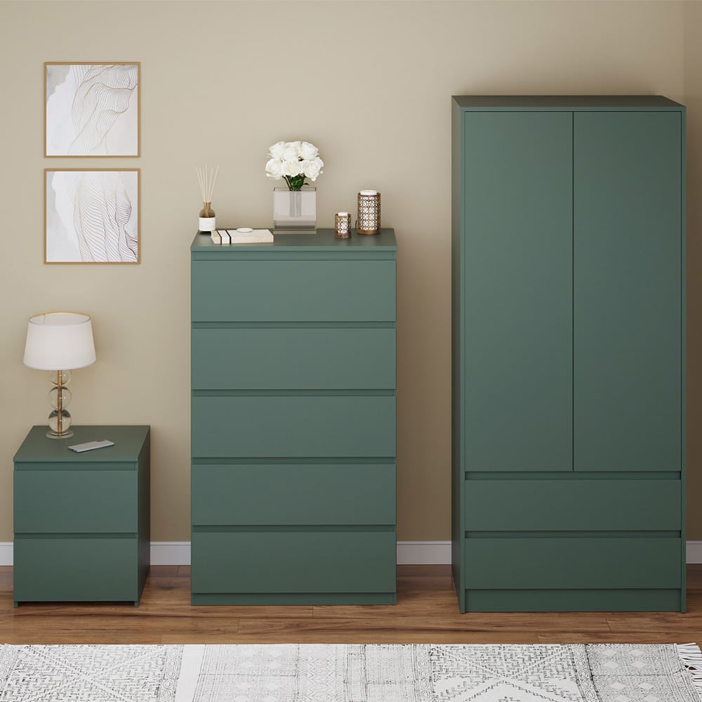 Vida Designs Denver Green 3 Piece Bedroom Furniture Set Image 1