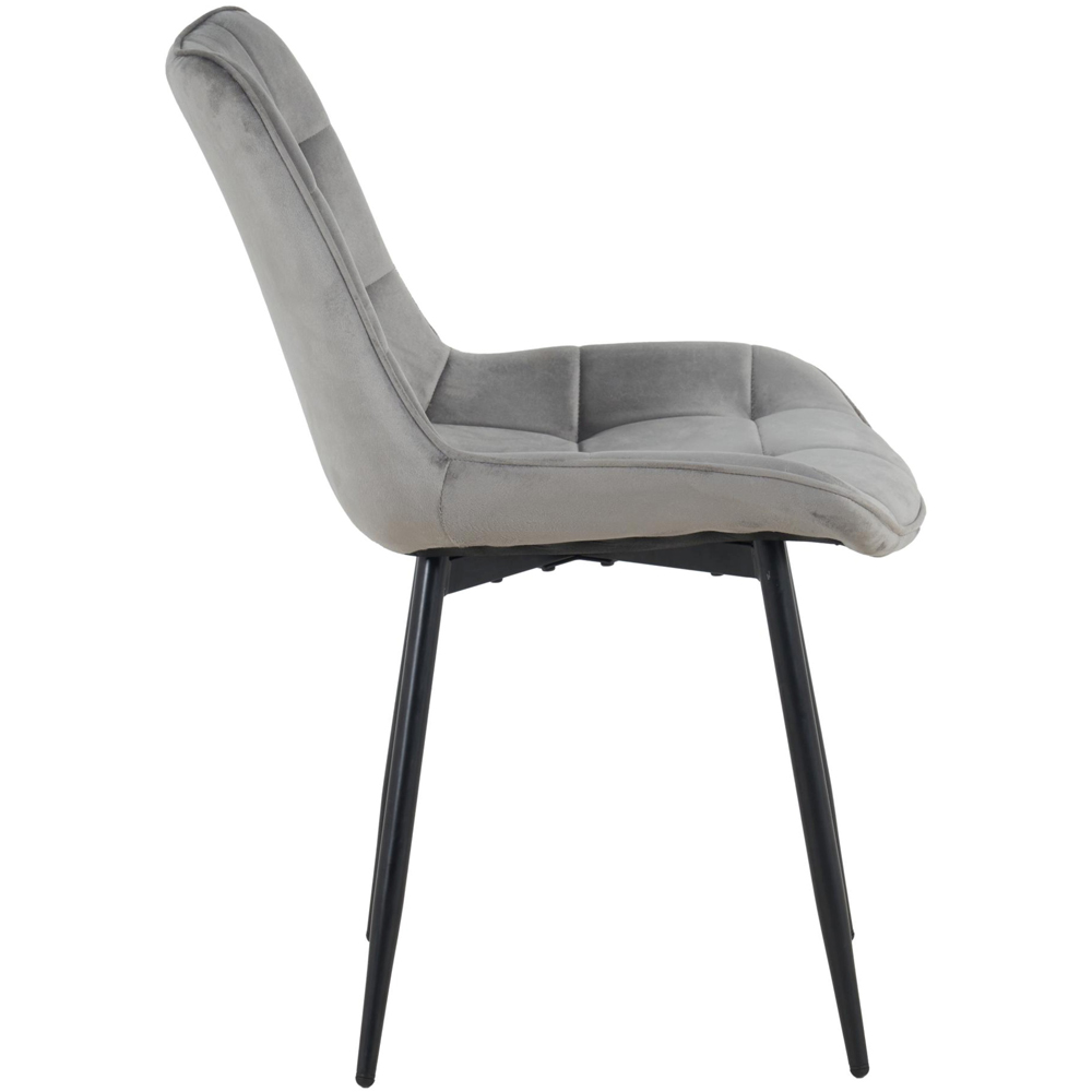 Indoor Living Erica Set of 4 Grey Plush Velvet Dining Chairs Image 5