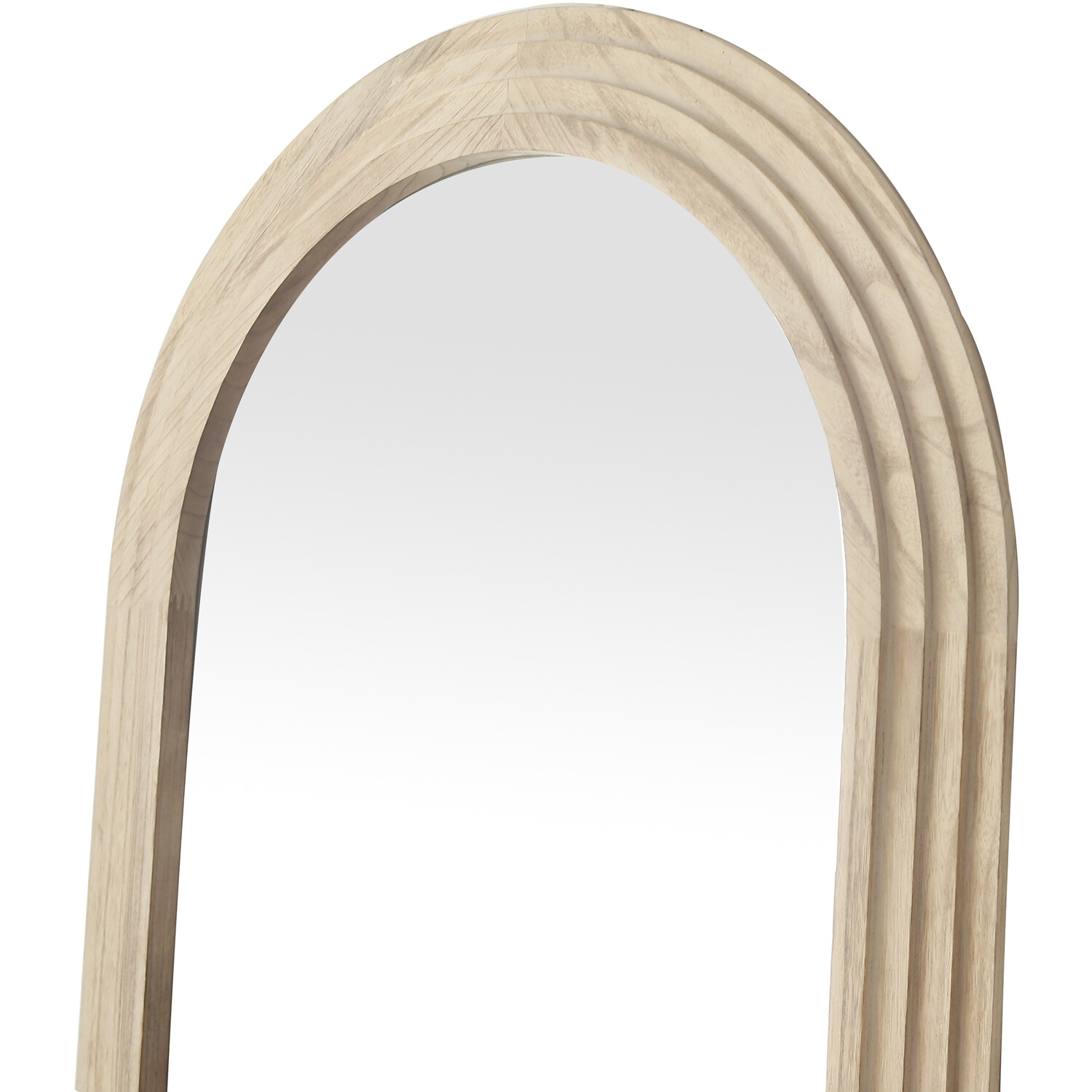 Evie Ridged Arch Lean To Mirror   Washed Wood Image 7