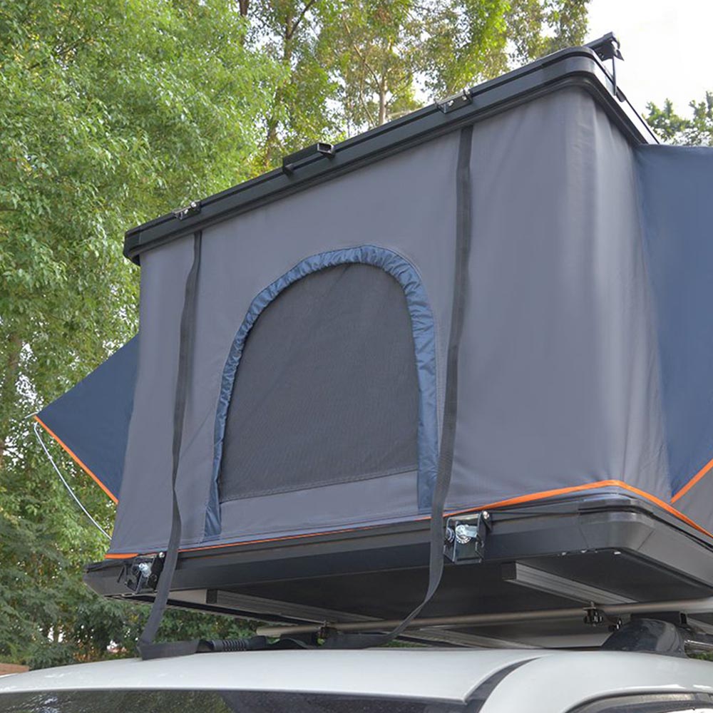 Living and Home Blue Hard Shell Car Roof Tent with Retractable Ladder and Canopy 210 x 132cm Image 2