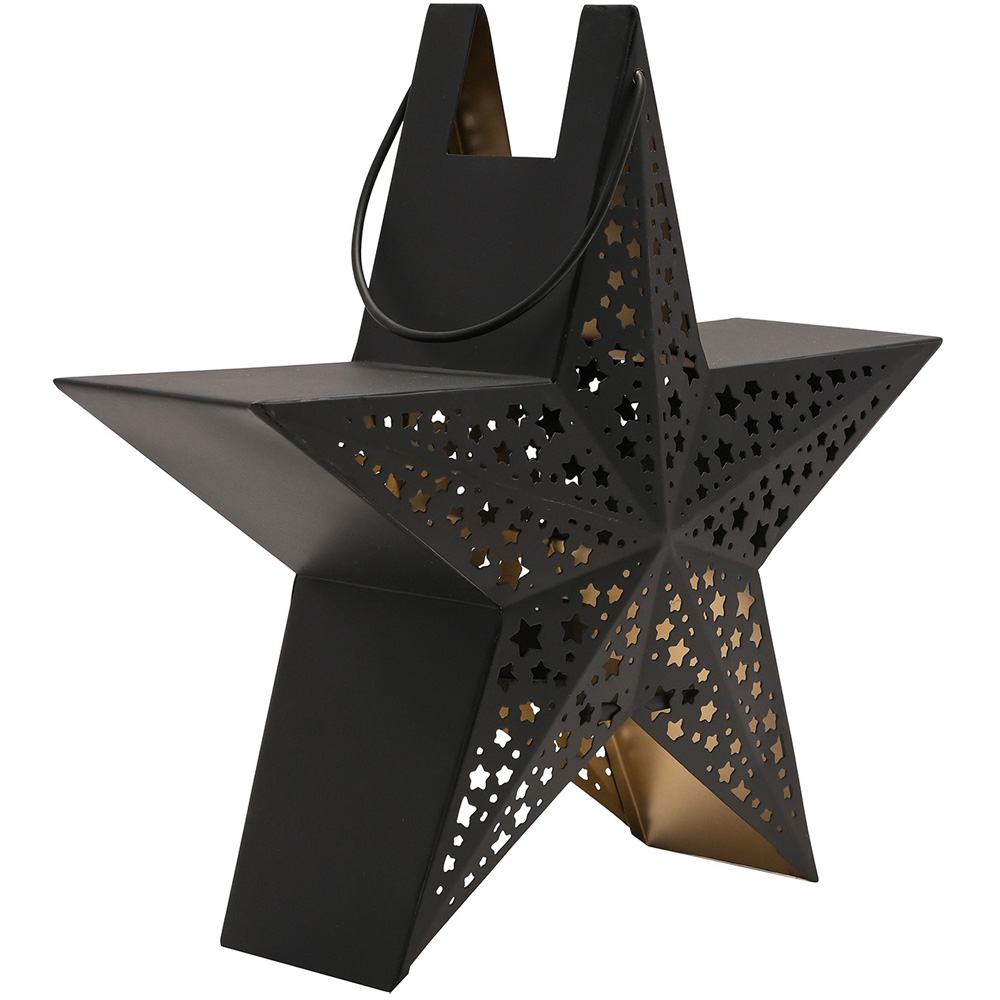 The Christmas Gift Co Black Medium Star Lantern Image 4
