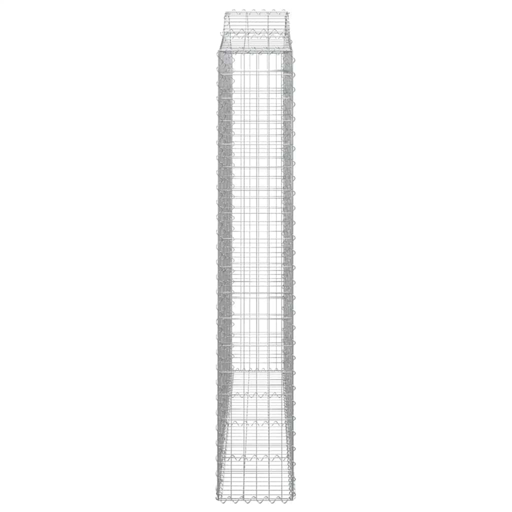 vidaXL Silver Galvanised Iron Arched Gabion Basket 200 x 30 x 180/200cm 3 Pack Image 3