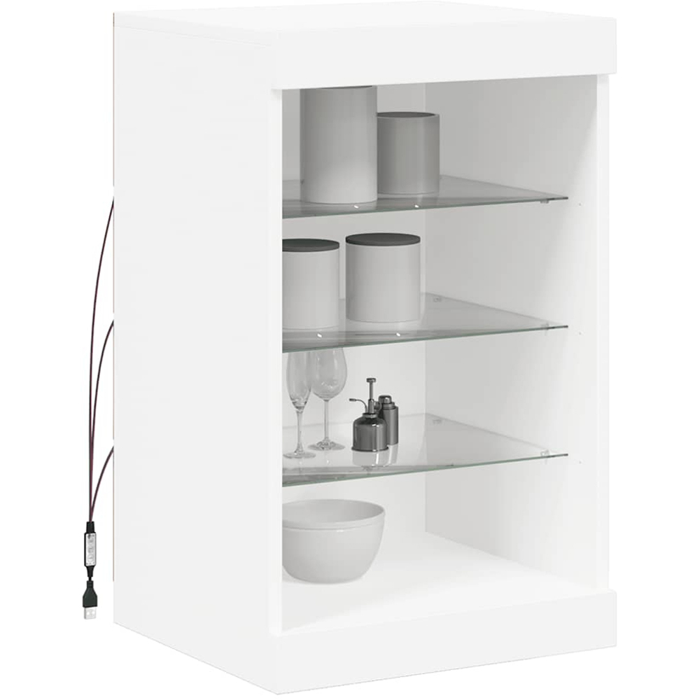 vidaXL 4 Shelf White LED Sideboard Image 4