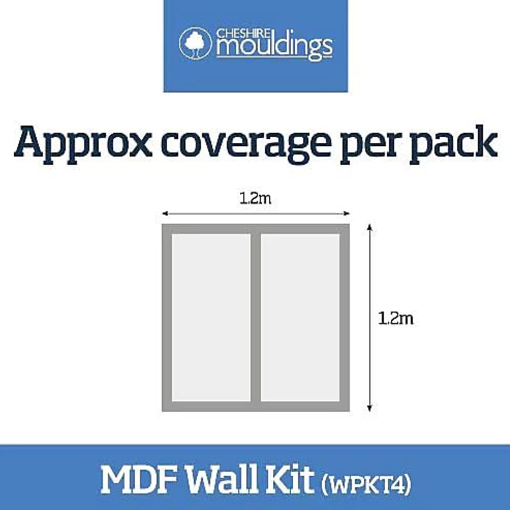 Cheshire Mouldings 6 Strip MDF Shaker Wall Panel Kit 1200 x 63mm 5 Pack Image 3