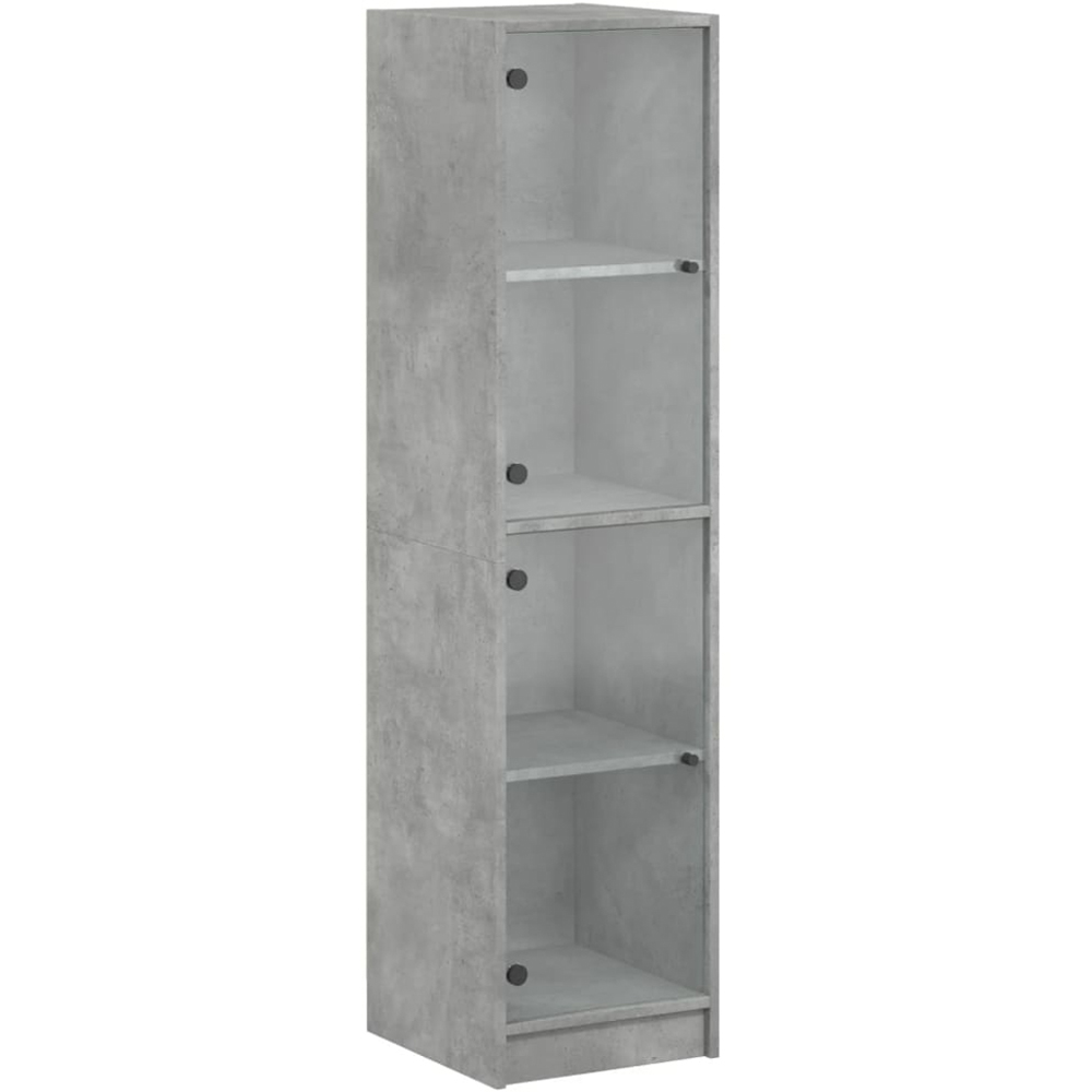 vidaXL 2 Glass Door Concrete Grey Highboard Image 2