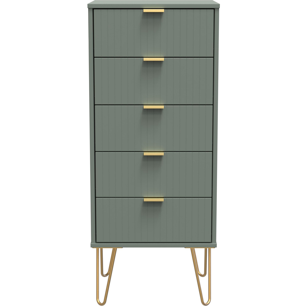 Crowndale 5 Drawer Reed Green Chest of Drawers Ready Assembled Image 3