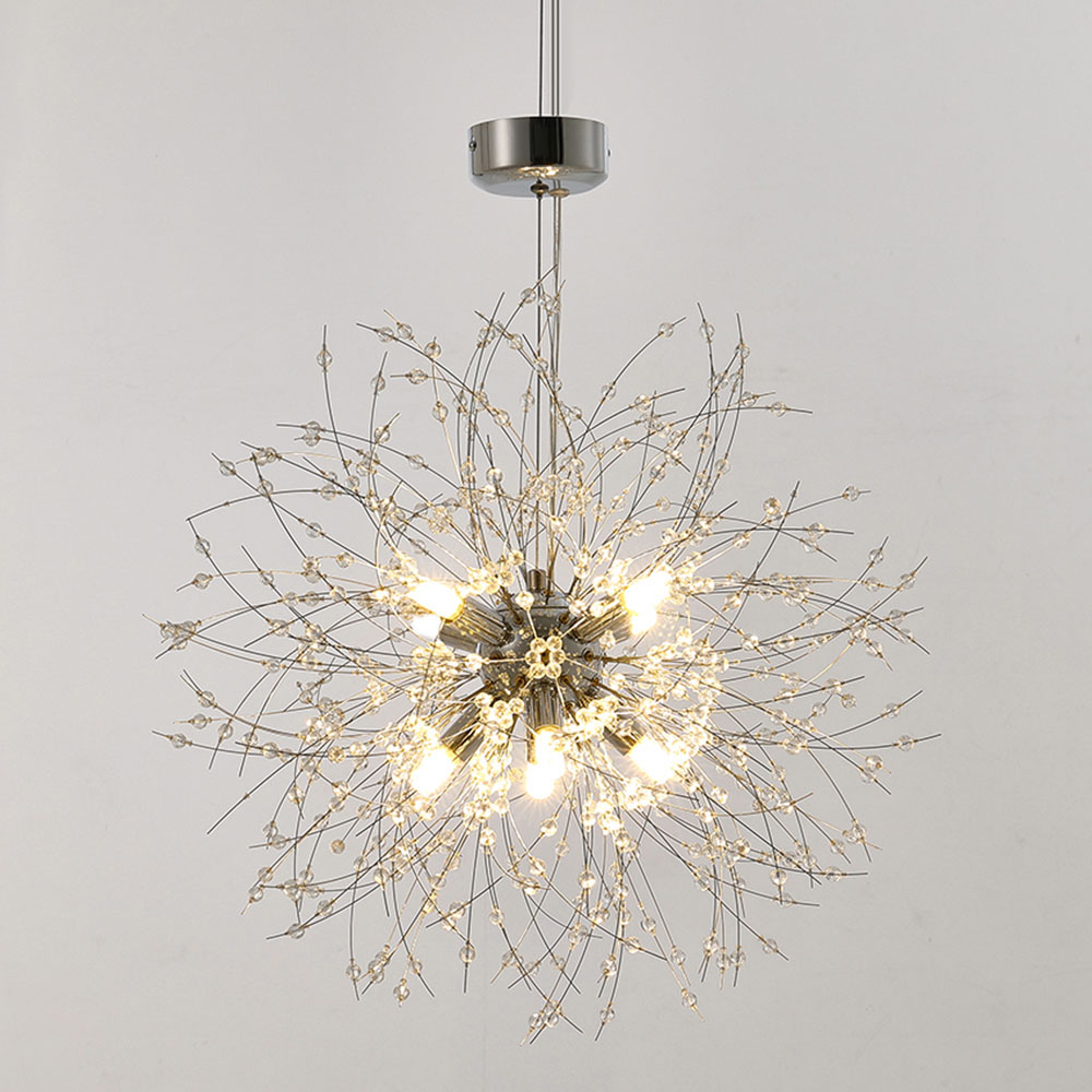 Living and Home Silver Sputnik Hanging Ceiling Light 40cm Image 3