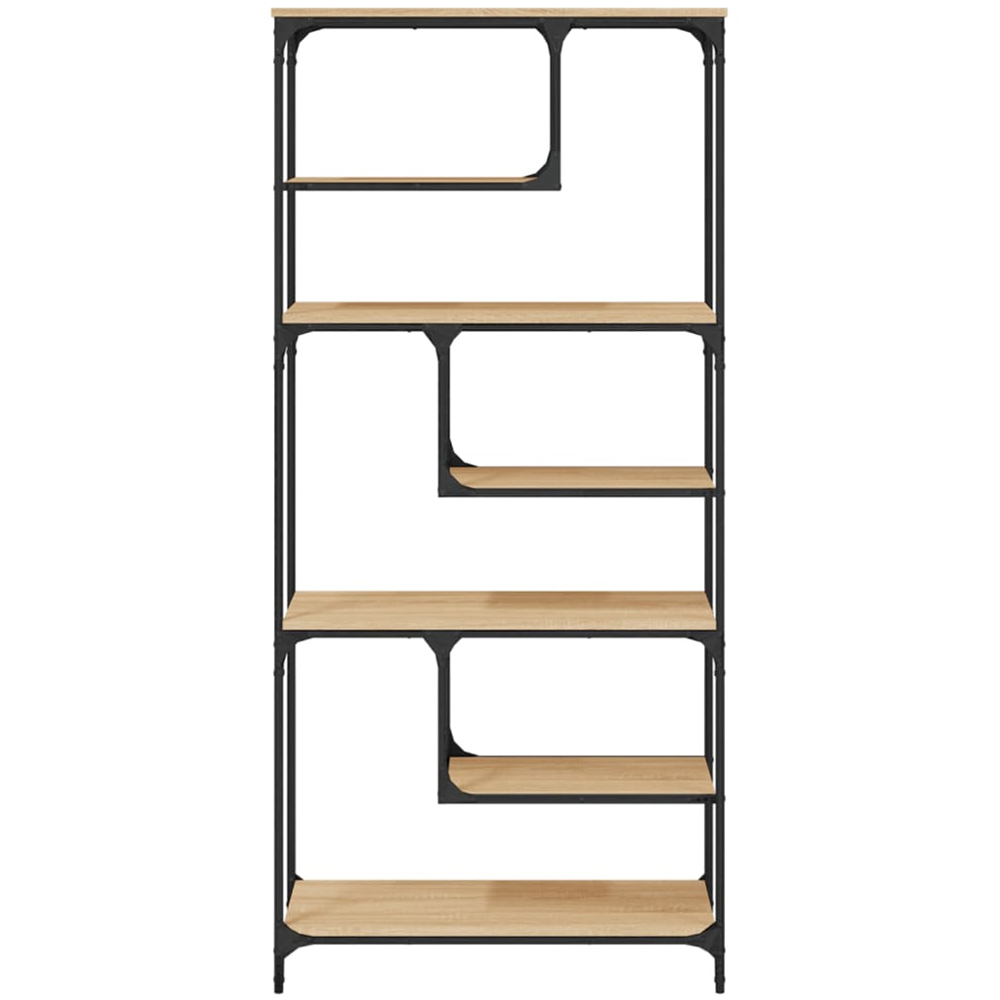 vidaXL 6 Shelf Sonoma Oak Industrial Style Bookcase Image 5