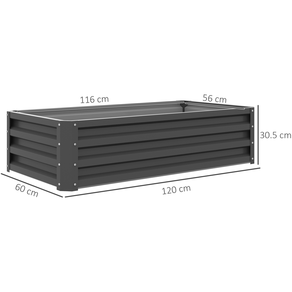Outsunny Light Grey Galvanised Steel Raised Garden Bed Planter 30.5 x 60 x 120cm Image 8