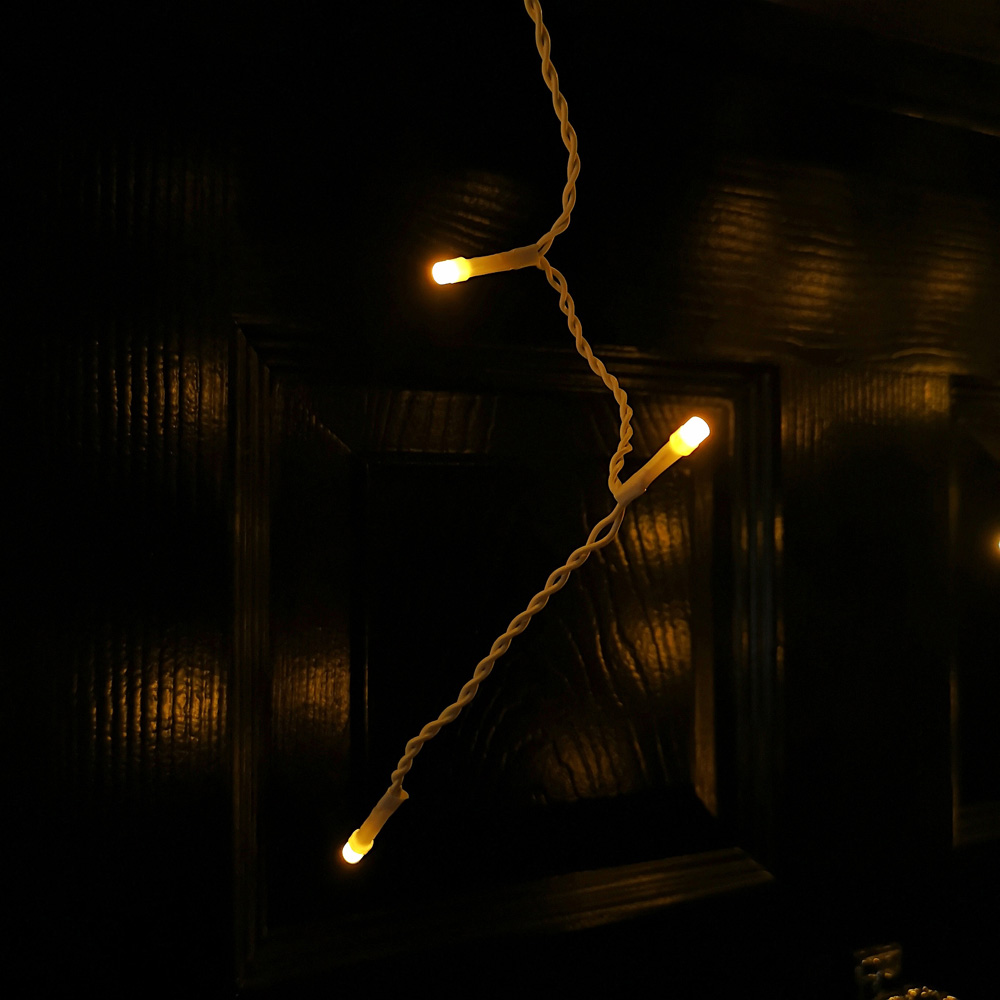 Samuel Alexander 1000 Vintage Gold LED White Cable Frosted Icicle Light 25m Image 6