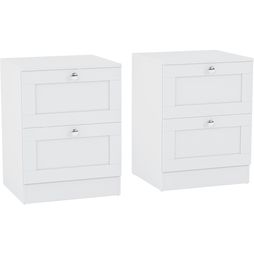 VIDA DESIGNS Altino 2 Drawer White Shaker-Style Bedside Chest Set of 2 Image 2