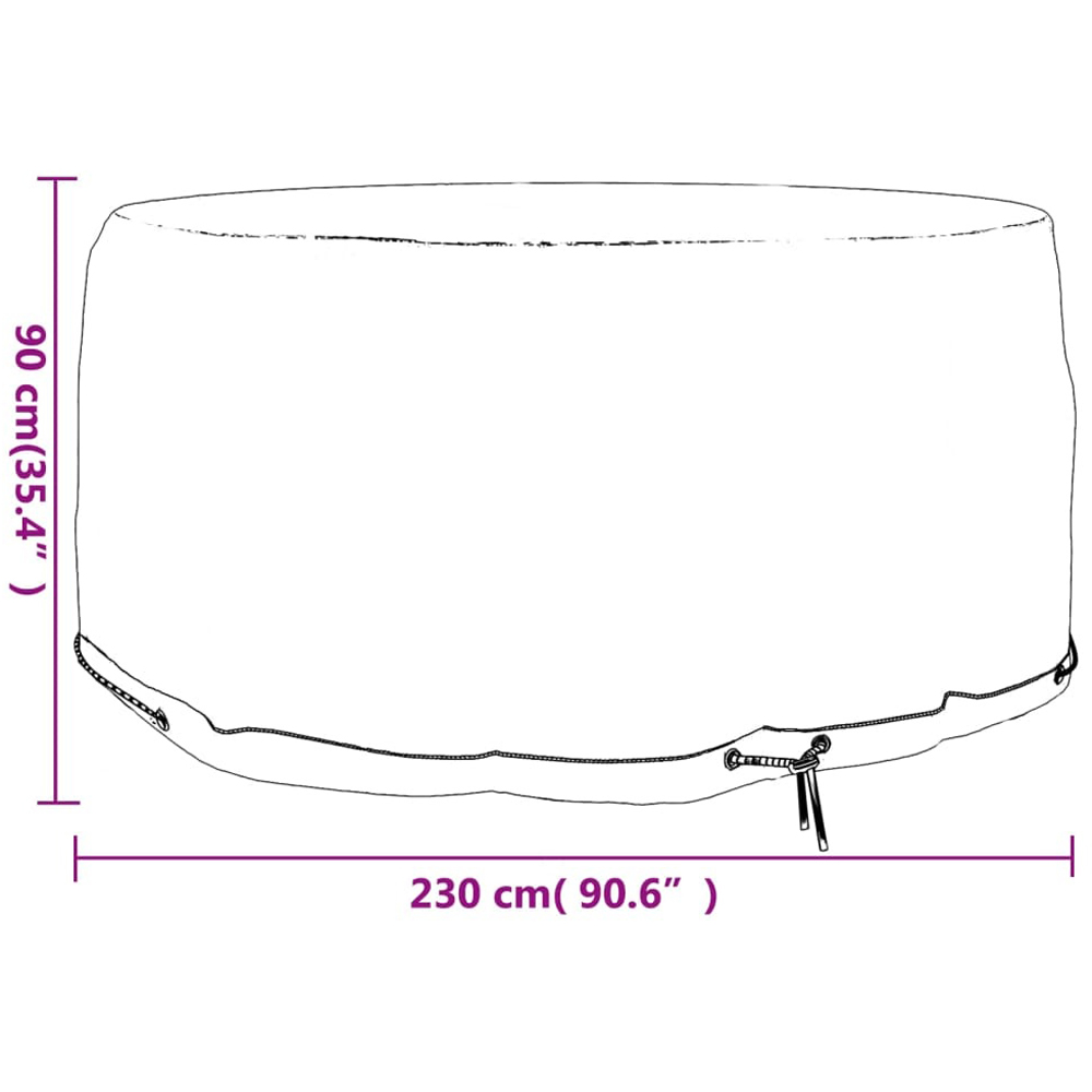 Walplus Round Garden Furniture Cover with 10 Eyelets 230 x 90cm Image 7