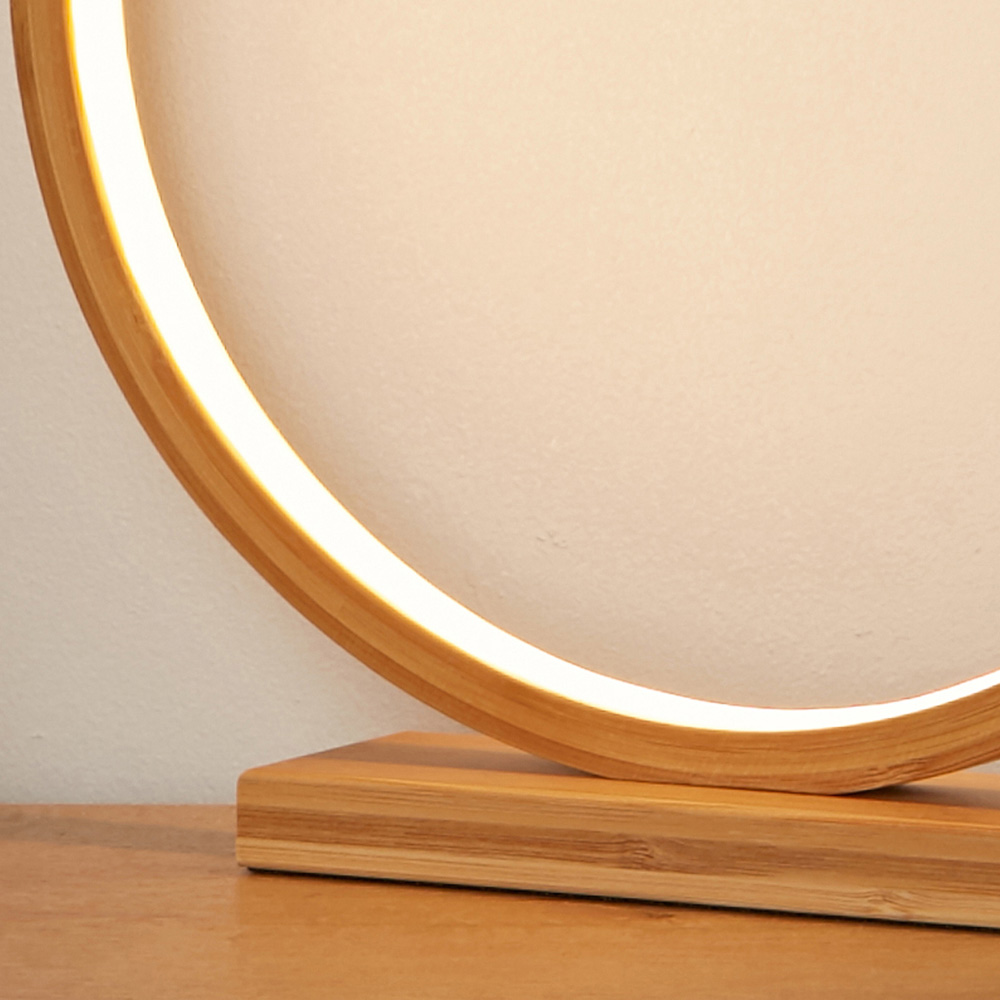 Lighting Collection Bamboo Ring LED Table Lamp Image 4