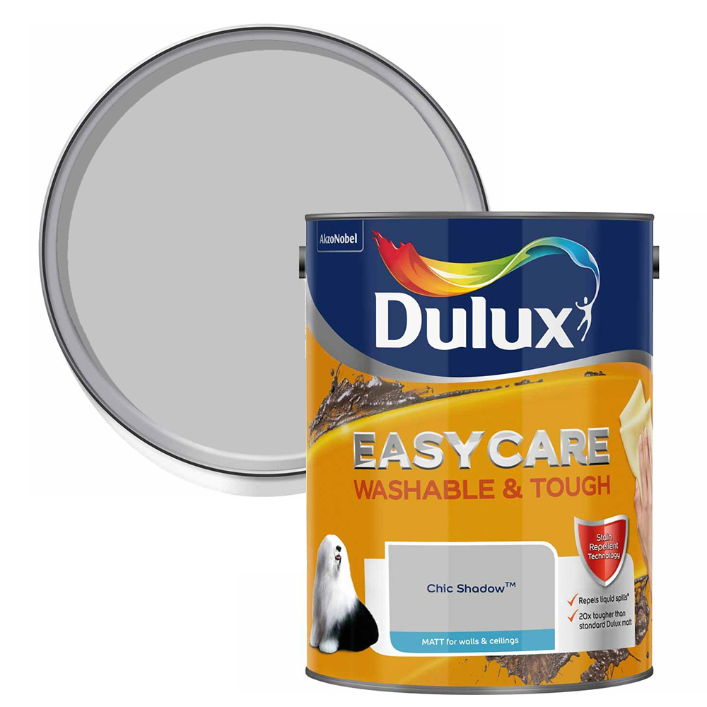 Dulux Easycare Washable & Tough Chic Shadow Matt Emulsion Paint 5L Image 1