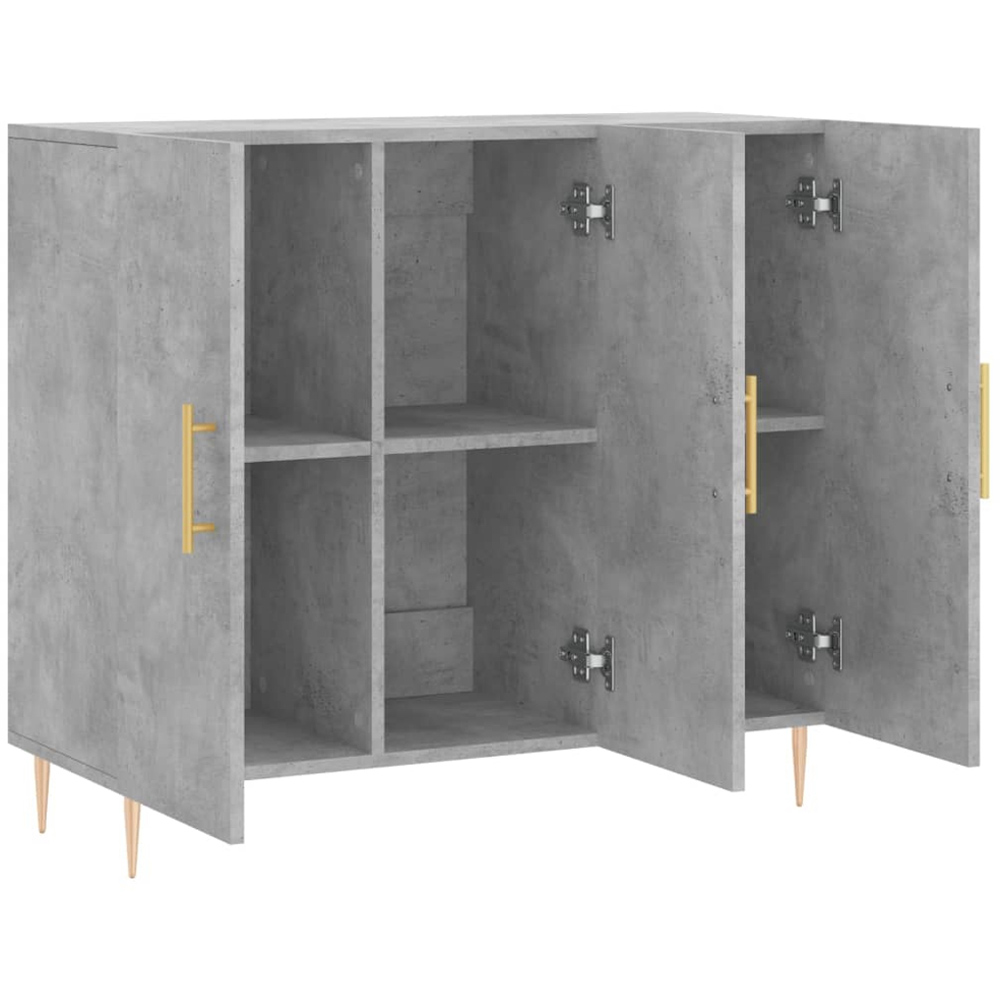 vidaXL 3 Door Concrete Grey Sideboard Image 5