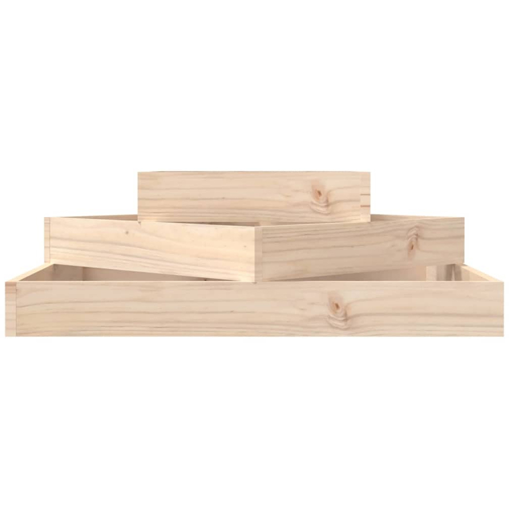 vidaXL 3-Tier Brown Solid Pine Wood Garden Planter 27 x 83 x 83cm Image 3