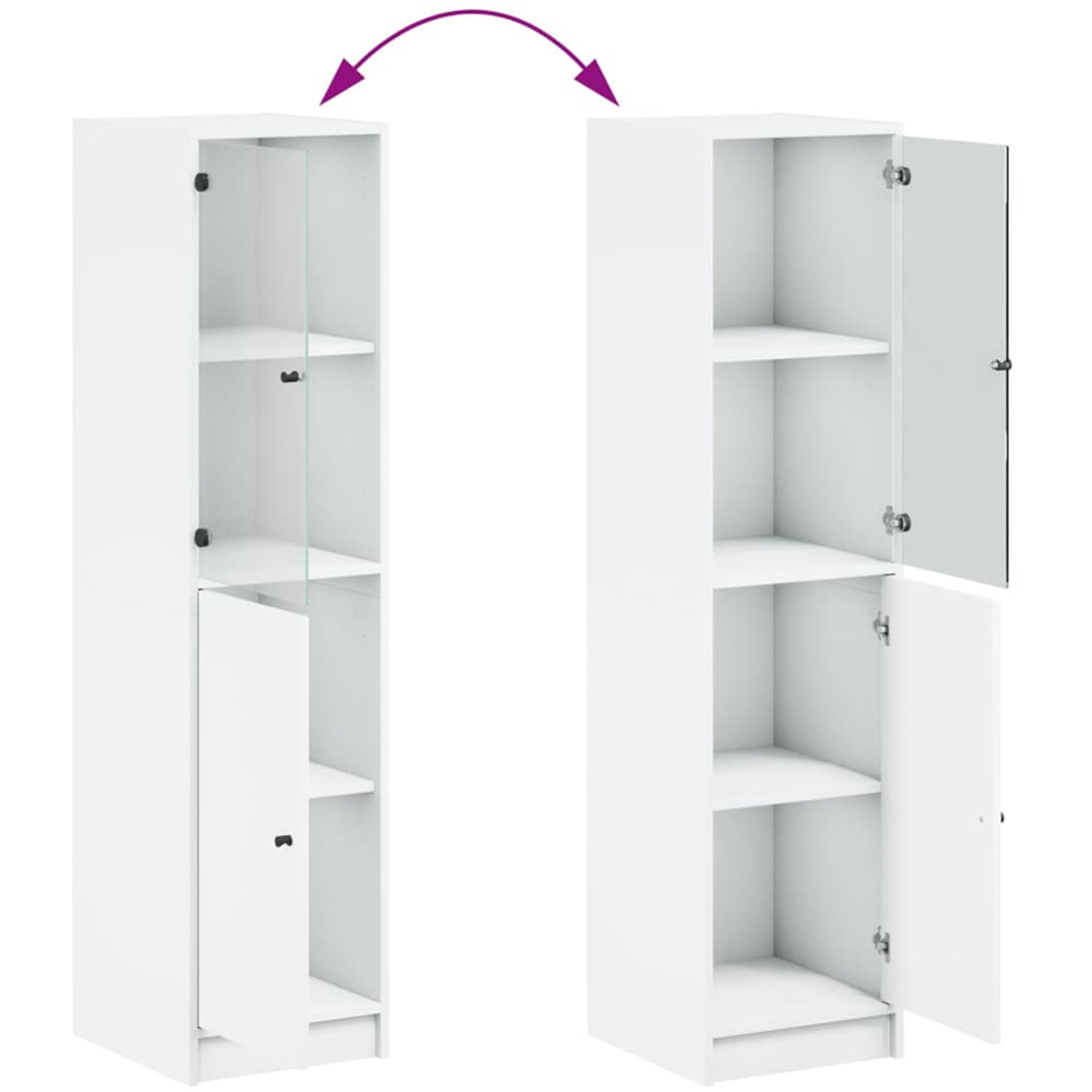 vidaXL 2 Door White Tall Highboard Image 9