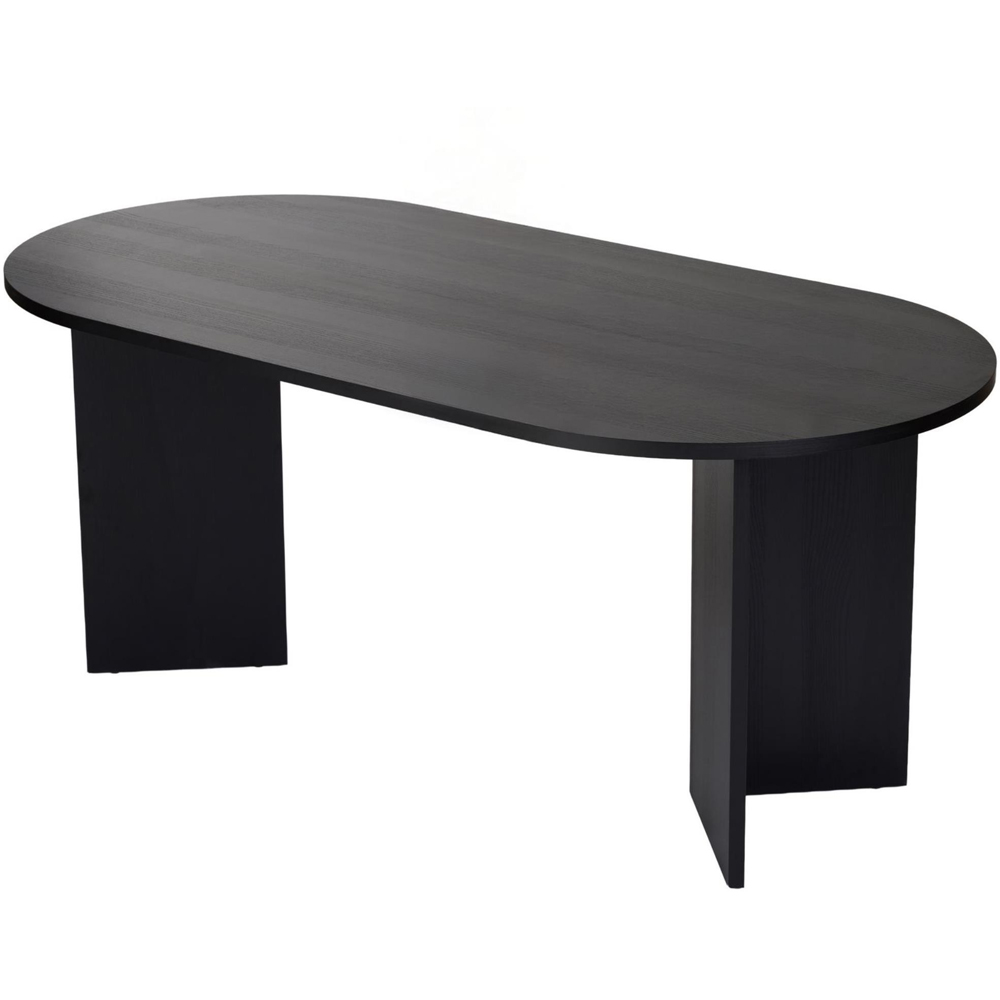 Decortie Sablin 6 Seater Black Wood Dining Table Image 4