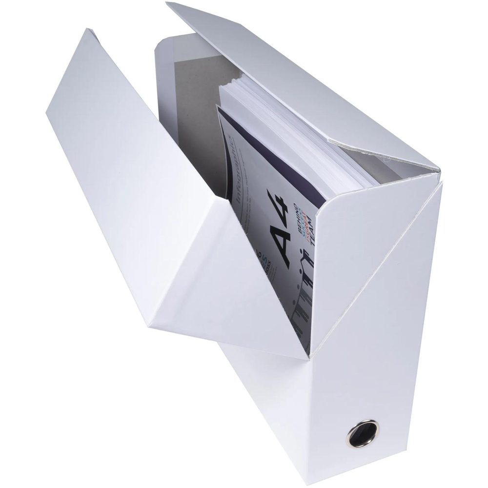 Exacompta White 90mm Spine Iderama Transfer Box 5 Pack Image 2
