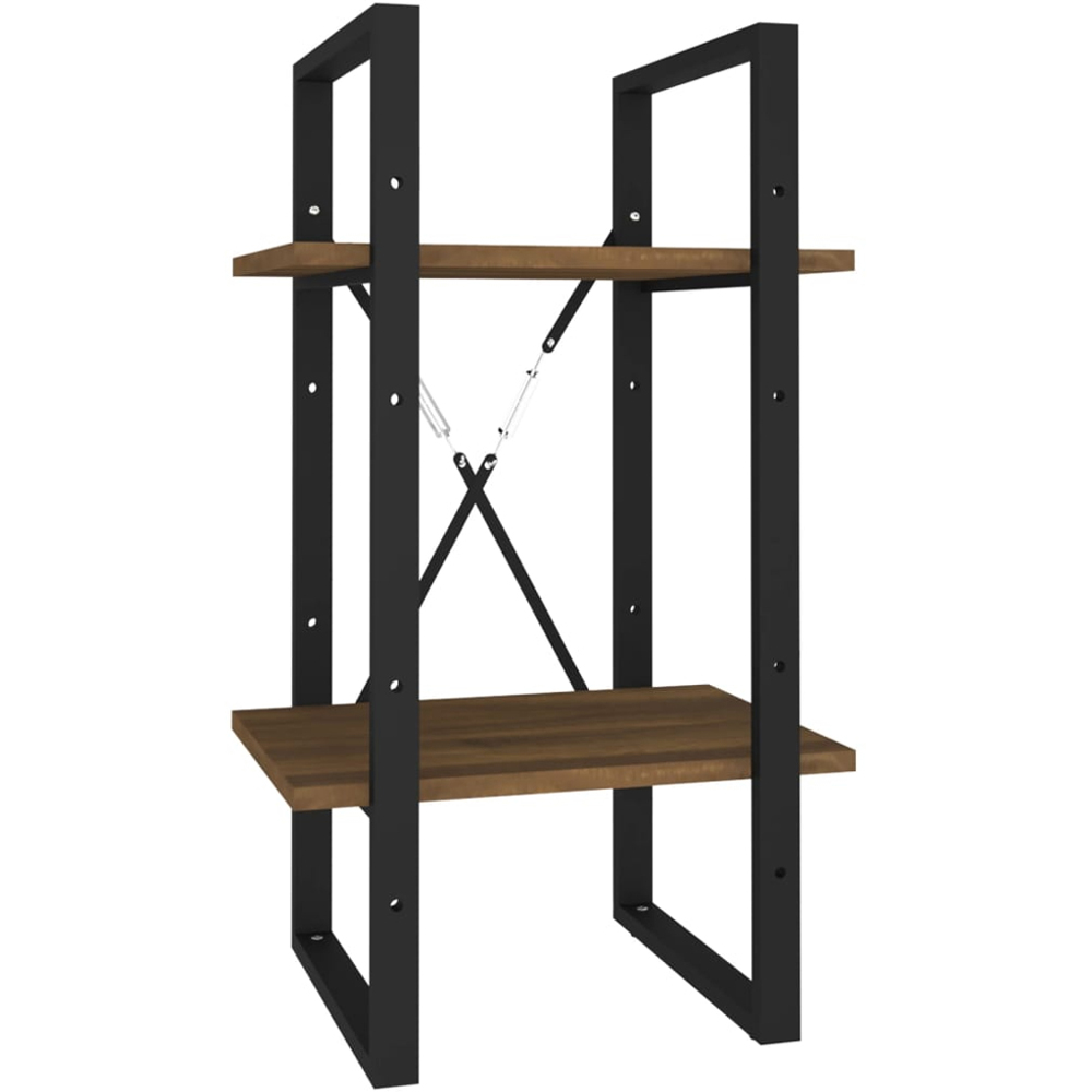 vidaXL 2 Shelf Brown Oak Bookcase Image 2