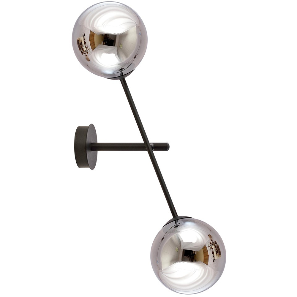 Emibig Linear 2 Light Graphite Shade Black Wall Lamp Image 5