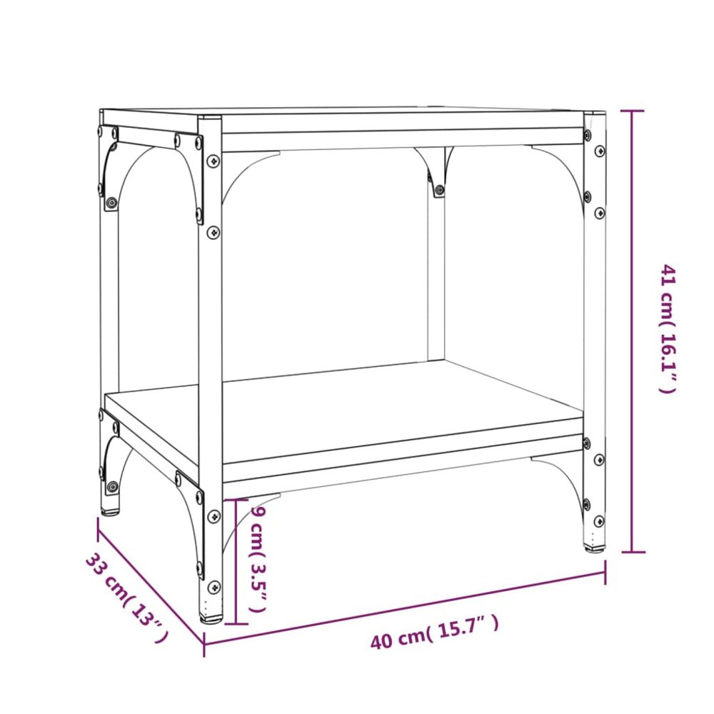 vidaXL Single Shelf Grey Sonoma Wood and Steel TV Cabinet Image 9