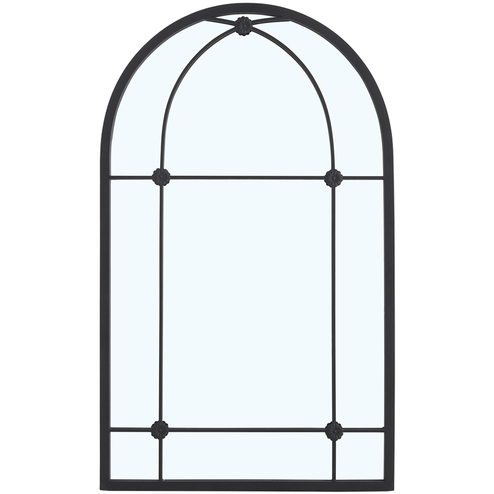 Living and Home Arched Metal Window Mirror 60 x 100cm Image 1
