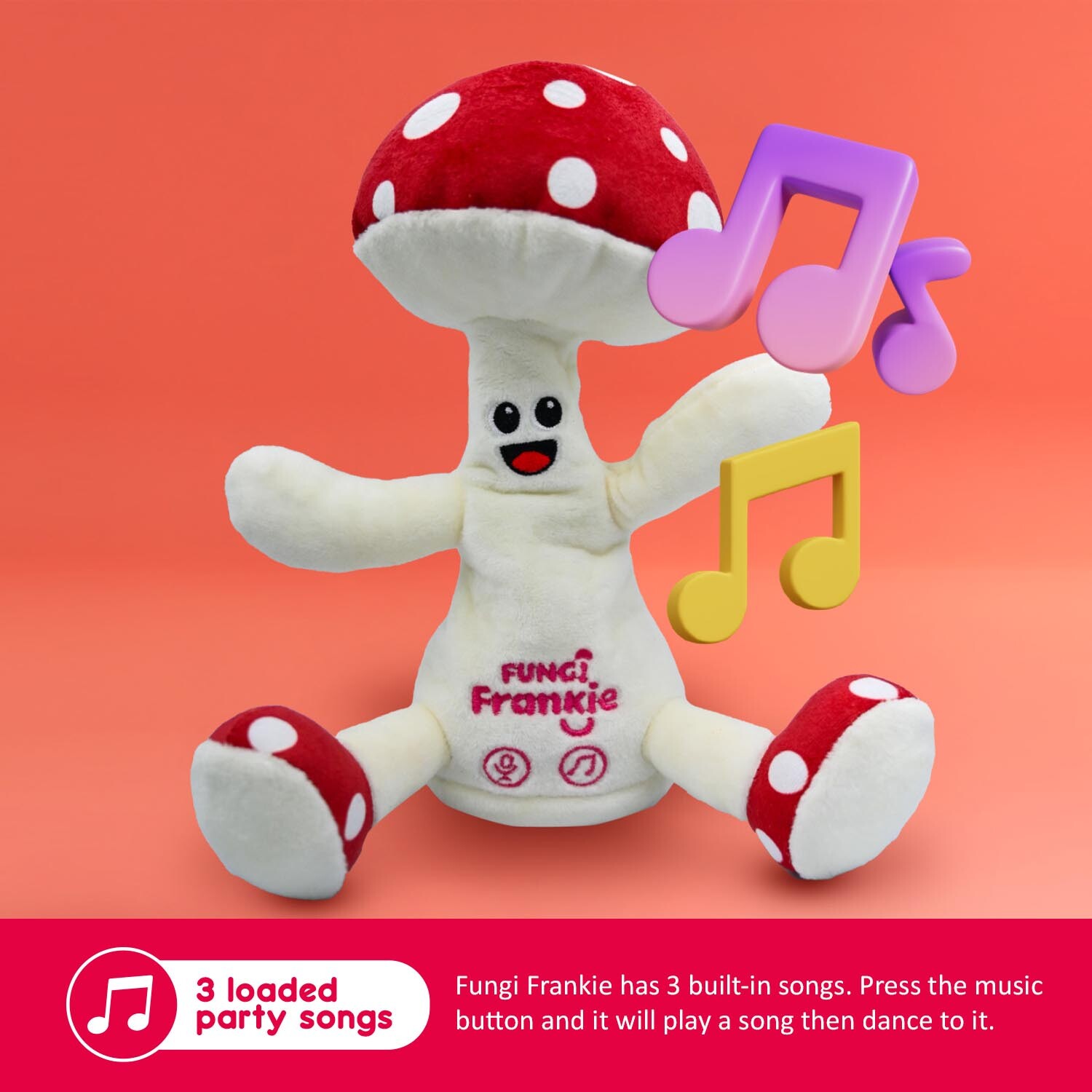Fungi Frankie White Plush Interactive Soft Toy Image 7