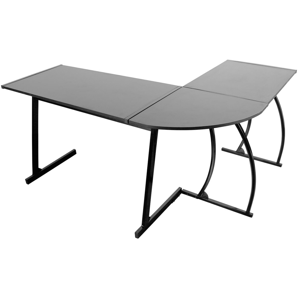 Eurotrade L Shape Wooden Computer Desk Black Image 2