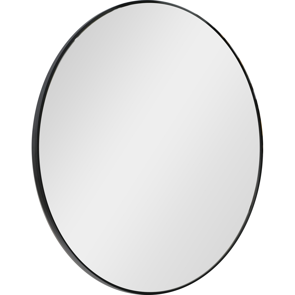 Metal Round Mirror Black Image 2