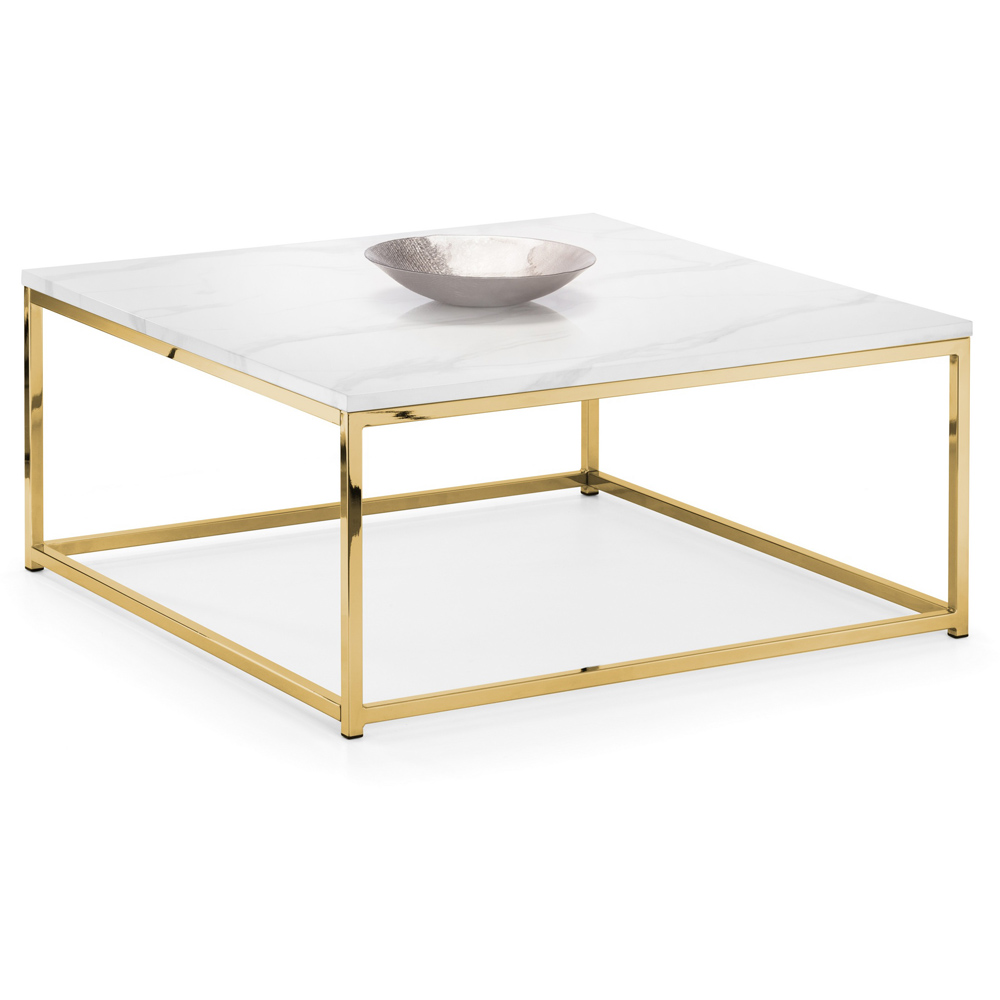 Julian Bowen Scala Gold and White Marble Top Coffee Table Image 2