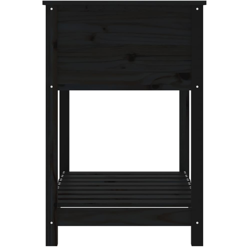 vidaXL Black Solid Pine Wood Garden Planter with Shelf 82.5 x 54 x 81cm Image 5