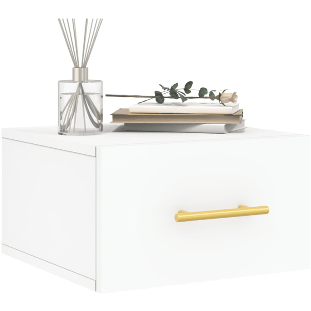 vidaXL Single Drawer White Wall Mounted Bedside Cabinet Image 3