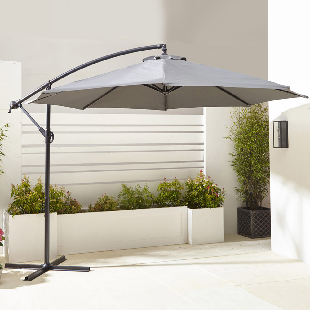 Neo Grey Parasol with Water Base 3m Image 2