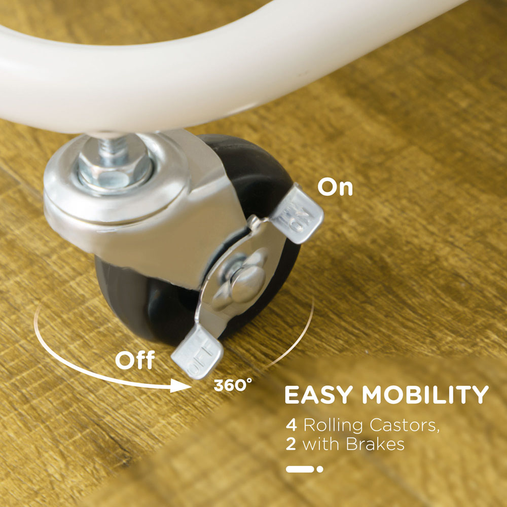 HOMCOM 3-TierWhite Utility Cart Image 5